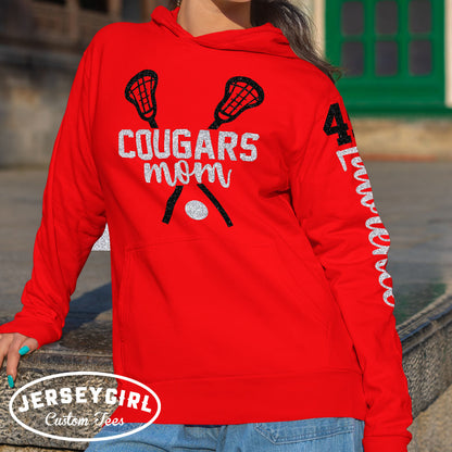 Custom Glitter Lacrosse Mom Sweatshirt