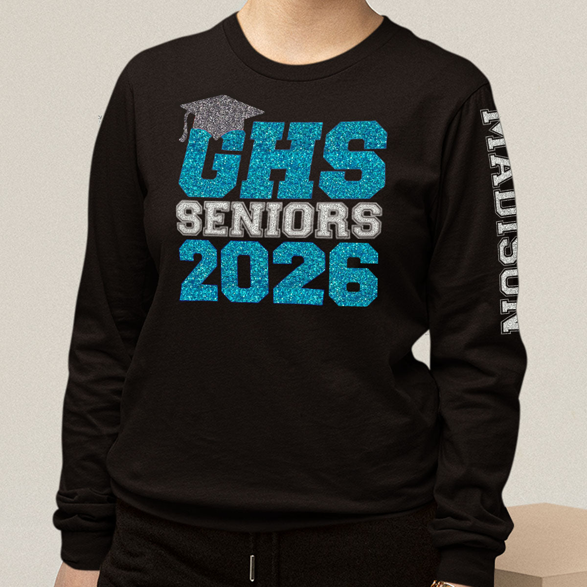glitter long sleeve senior shirts