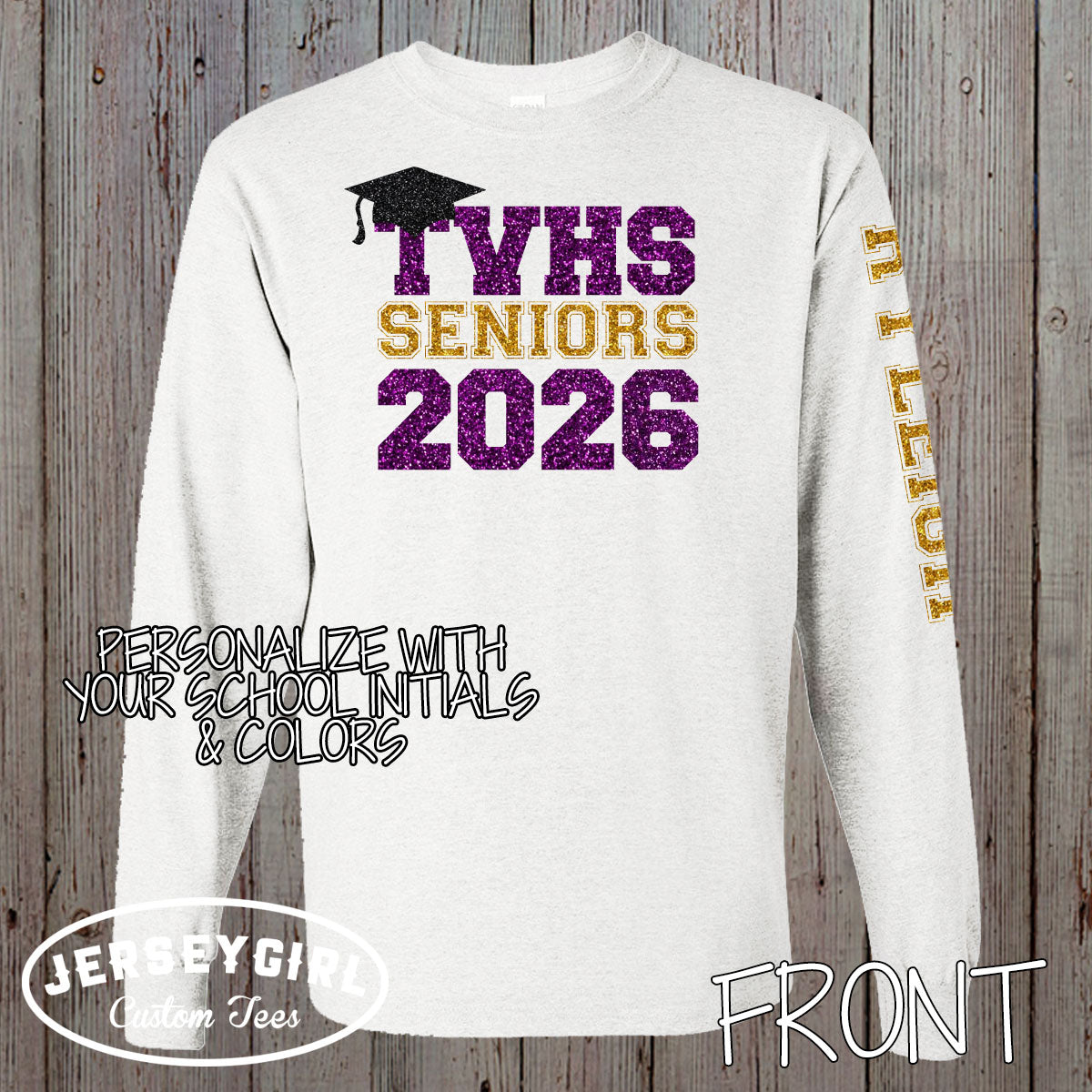 glitter long sleeve senior shirts