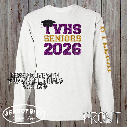 glitter long sleeve senior shirts