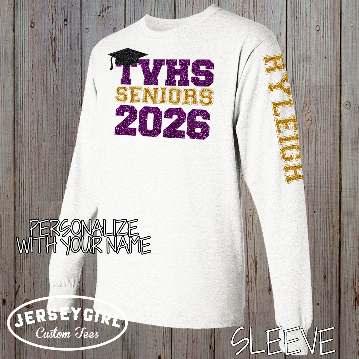 glitter long sleeve senior shirts