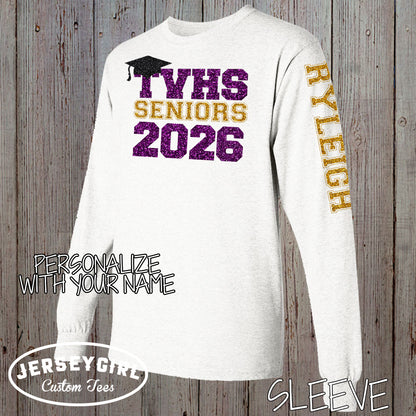 glitter long sleeve senior shirts