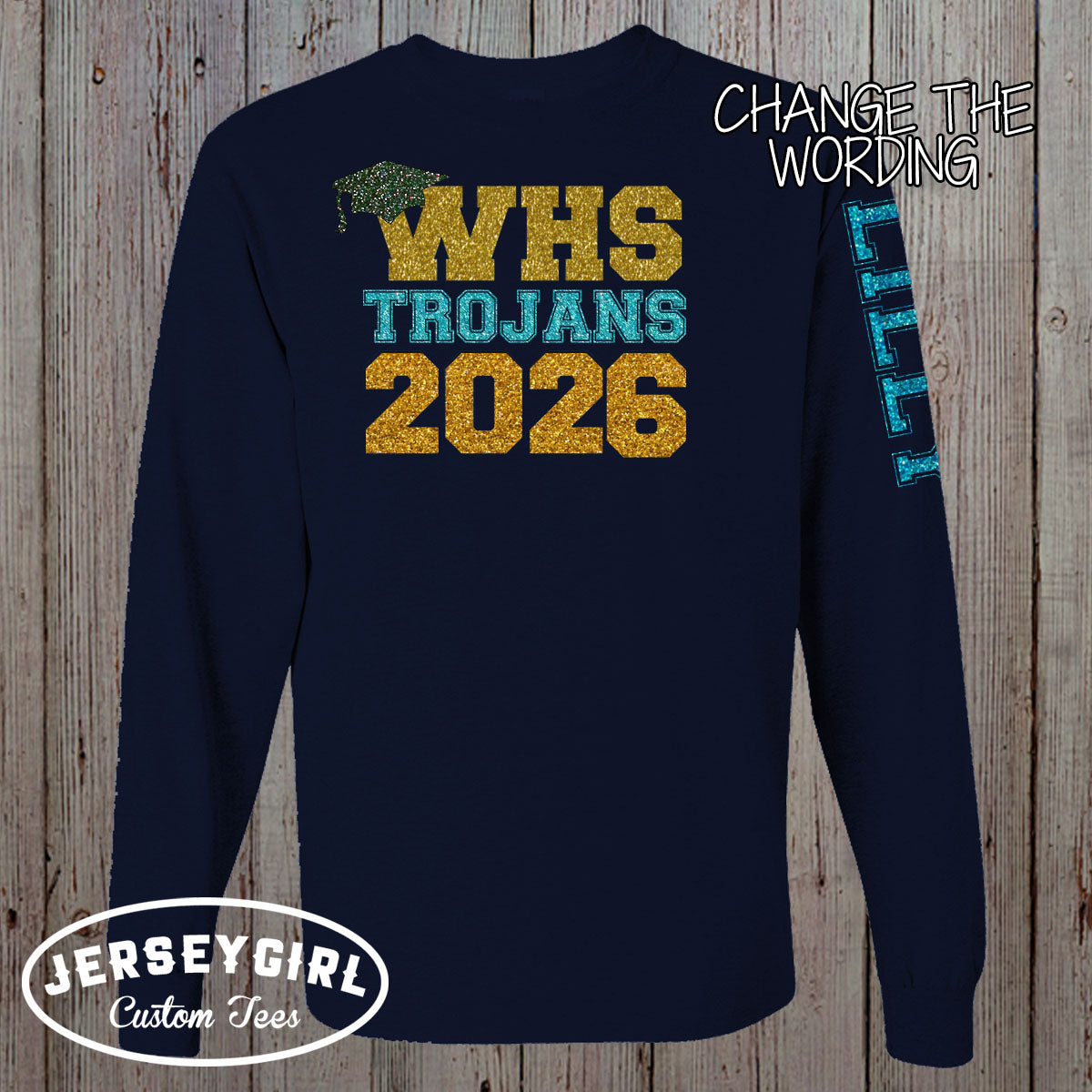 glitter long sleeve senior shirts