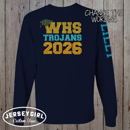glitter long sleeve senior shirts