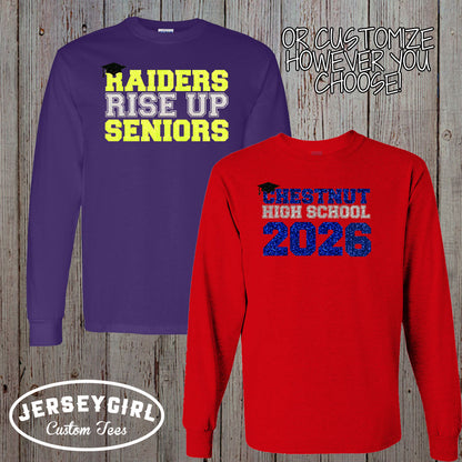 glitter long sleeve senior shirts