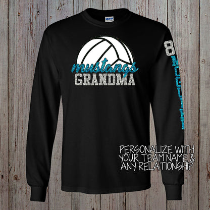 custom long sleeve volleyball mom shirt