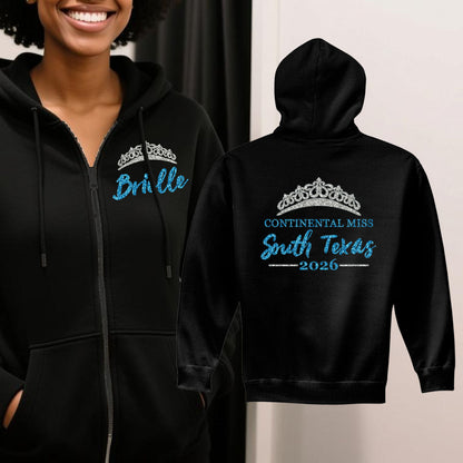 pageant title zip-up hoodie