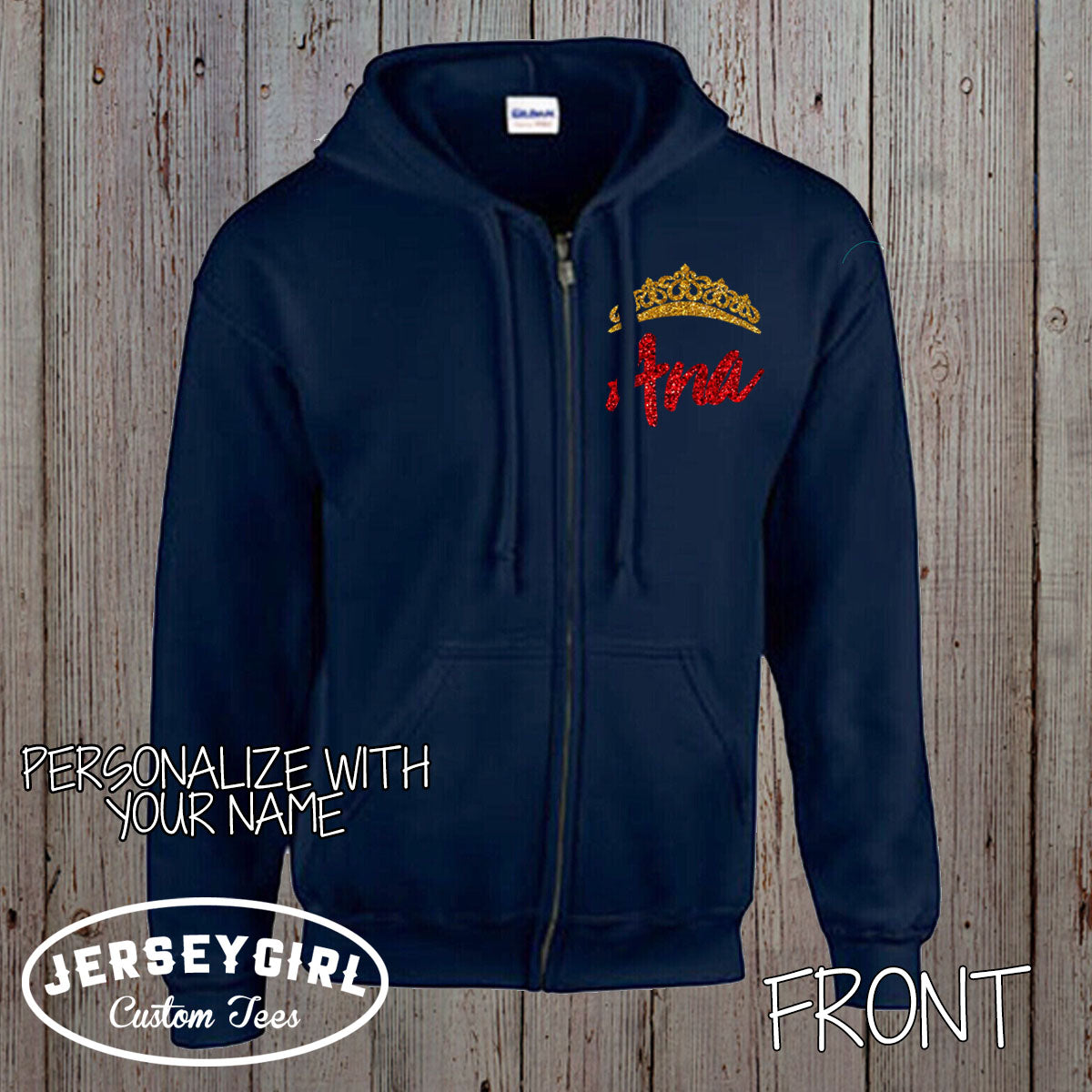pageant title zip-up hoodie