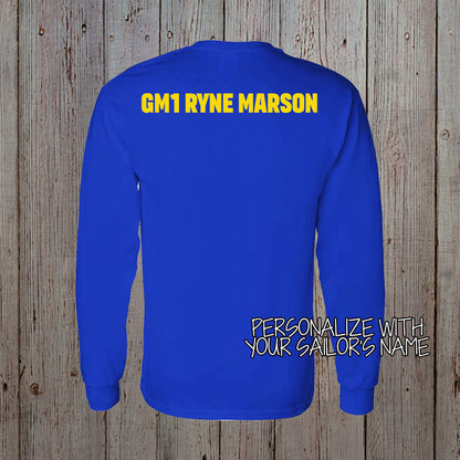 custom Proud Mom of a US Sailor long-sleeve shirt