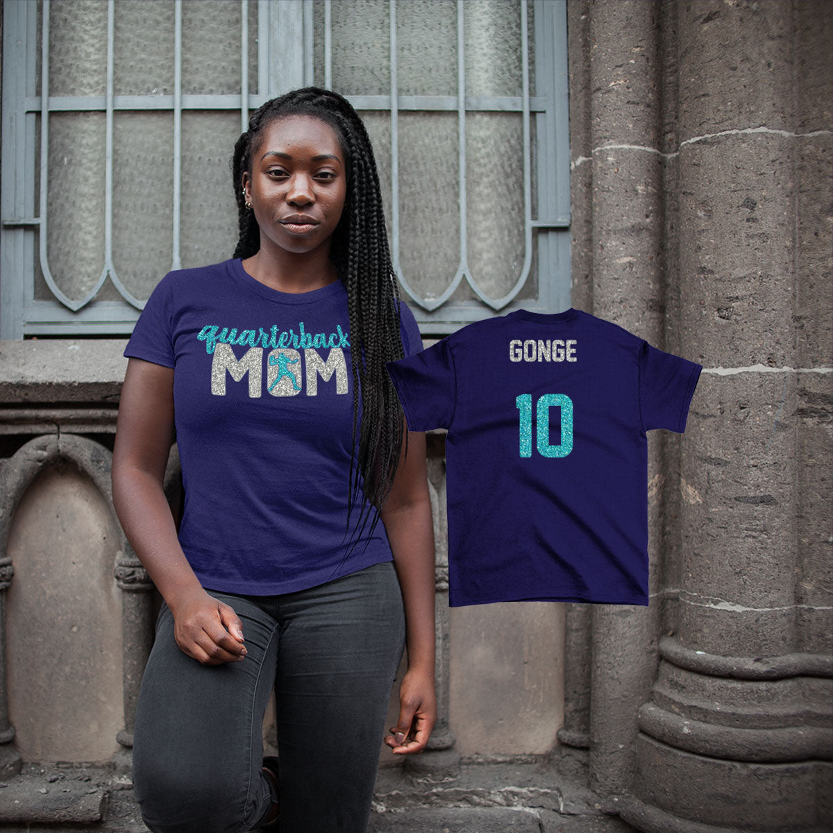 custom quarterback mom shirt