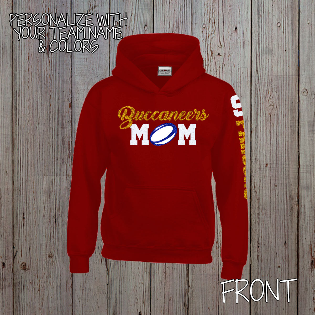 custom rugby mom hoodie