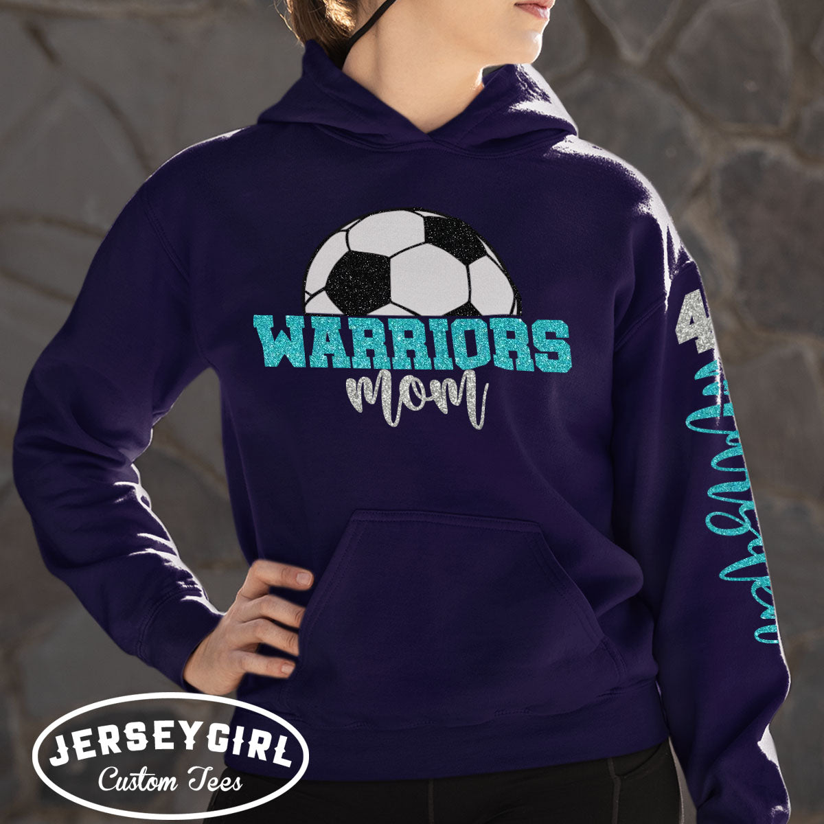 custom glitter soccer mom sweatshirt