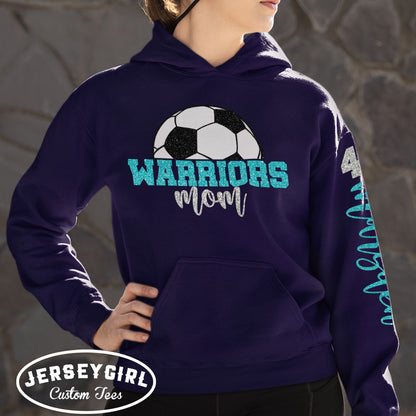 custom glitter soccer mom sweatshirt