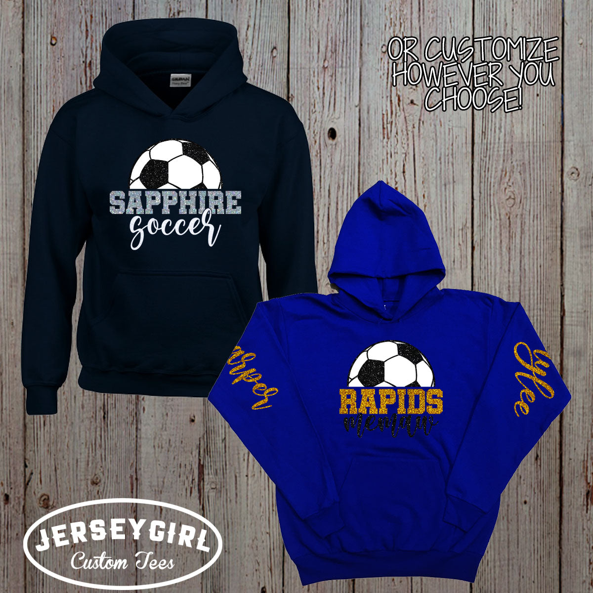 custom glitter soccer mom sweatshirt