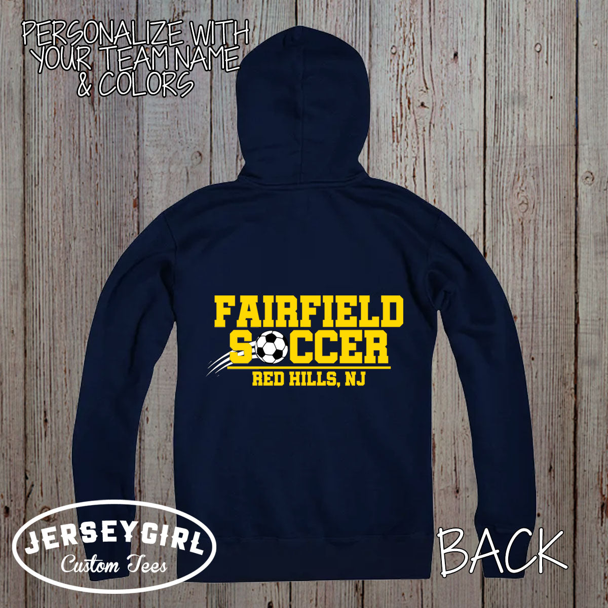 custom soccer zip-up hoodie