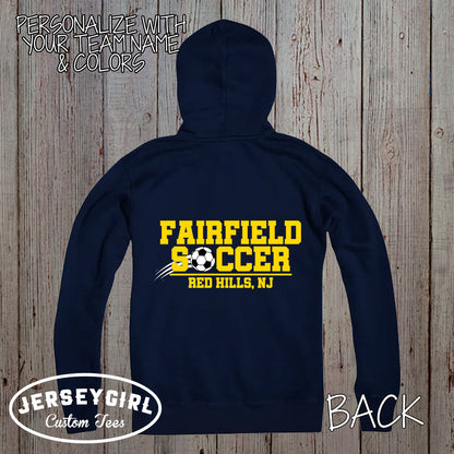 custom soccer zip-up hoodie