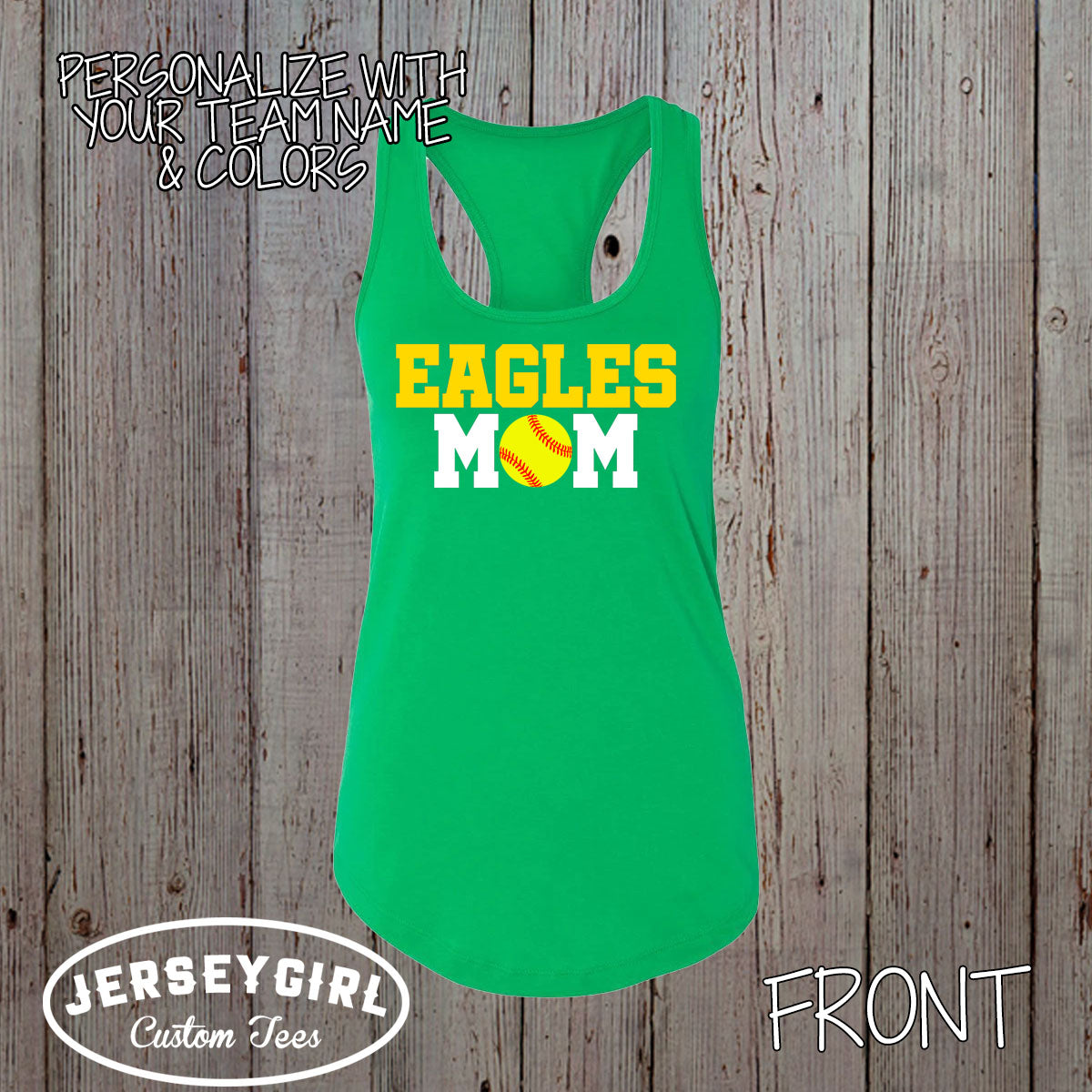 custom softball mom tank top