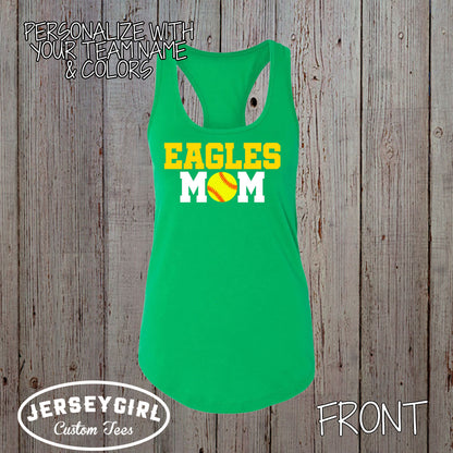 custom softball mom tank top
