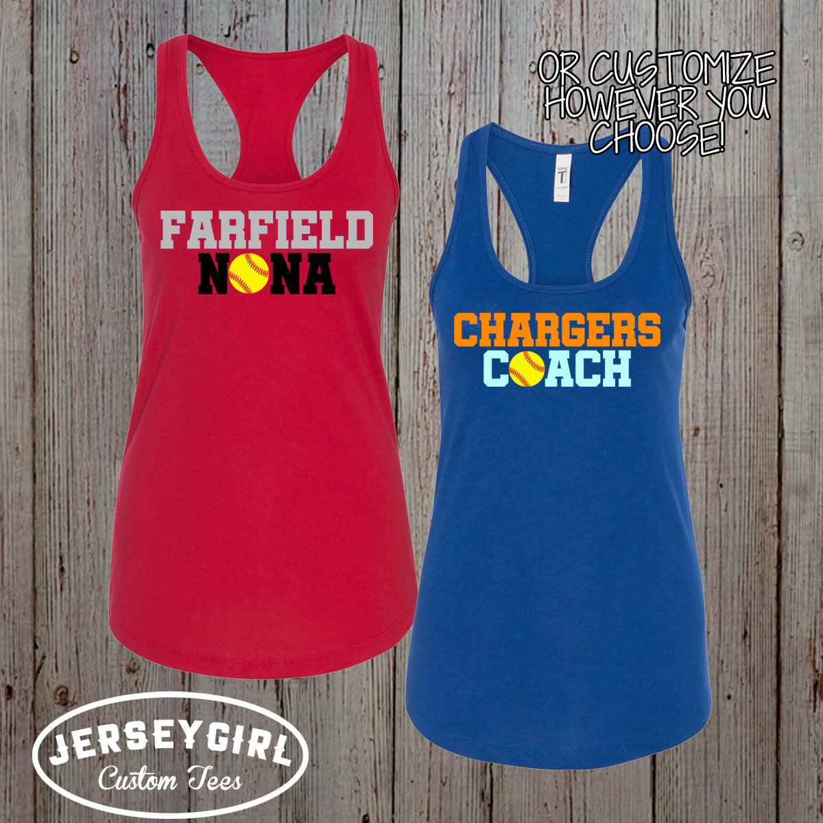 custom softball mom tank top