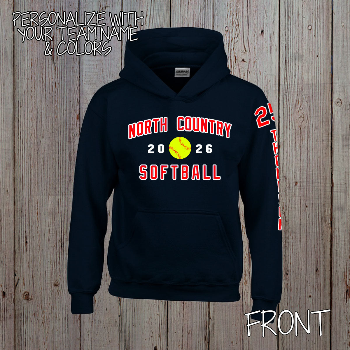 custom softball team hoodies