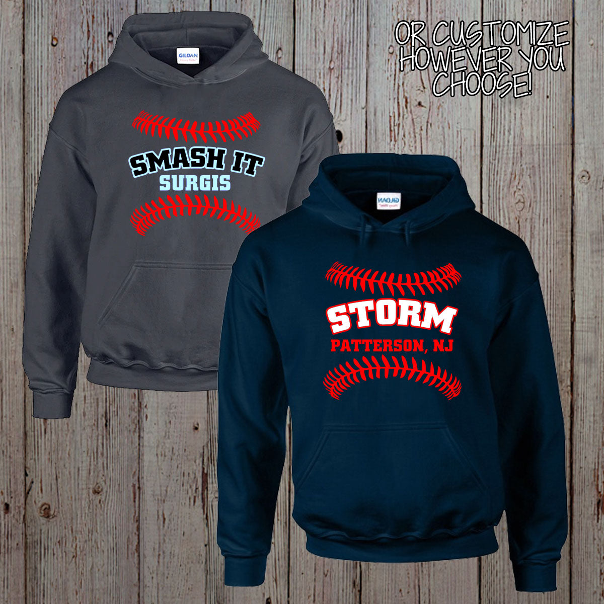 custom softball team sweatshirts
