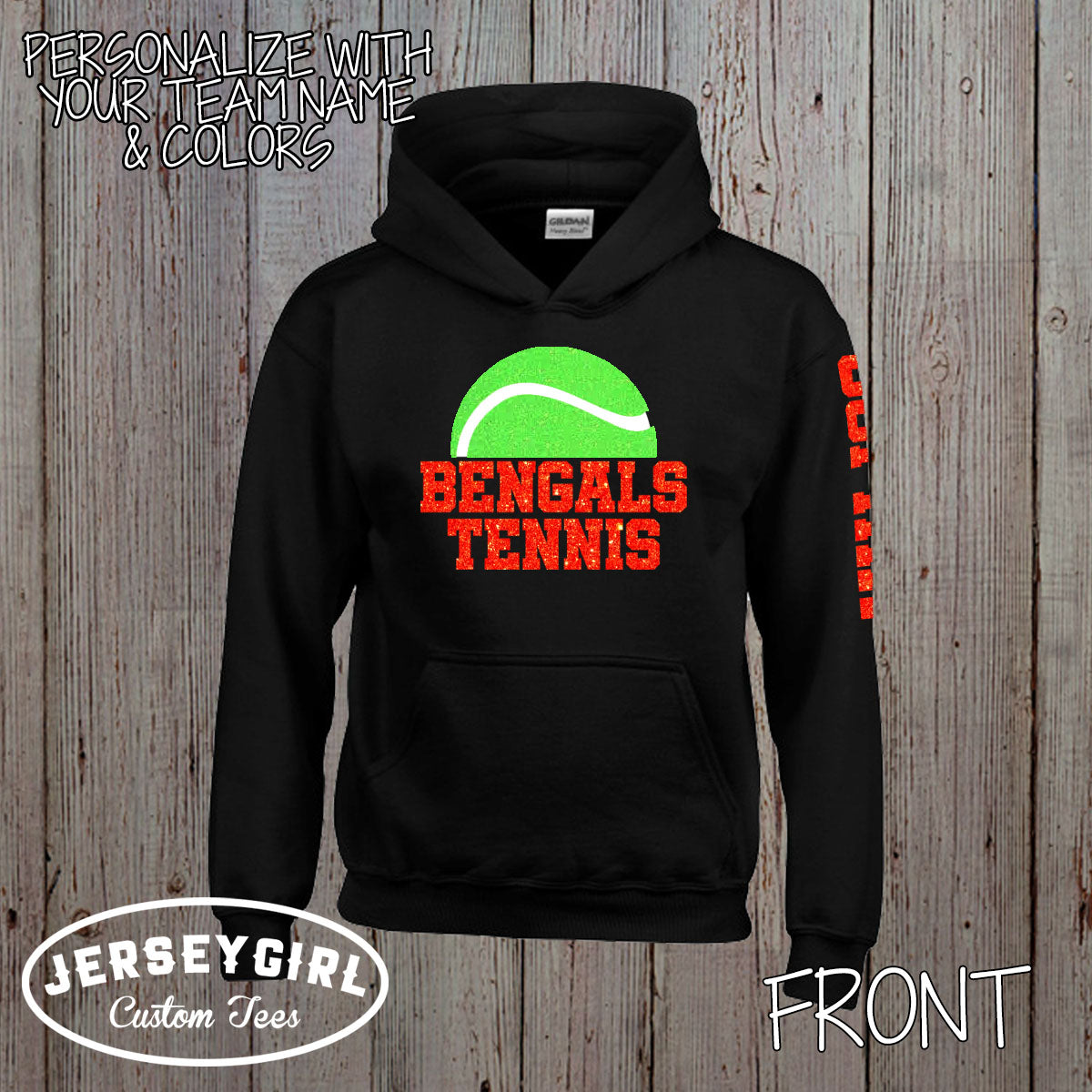 Personalized Glitter Tennis Sweatshirt