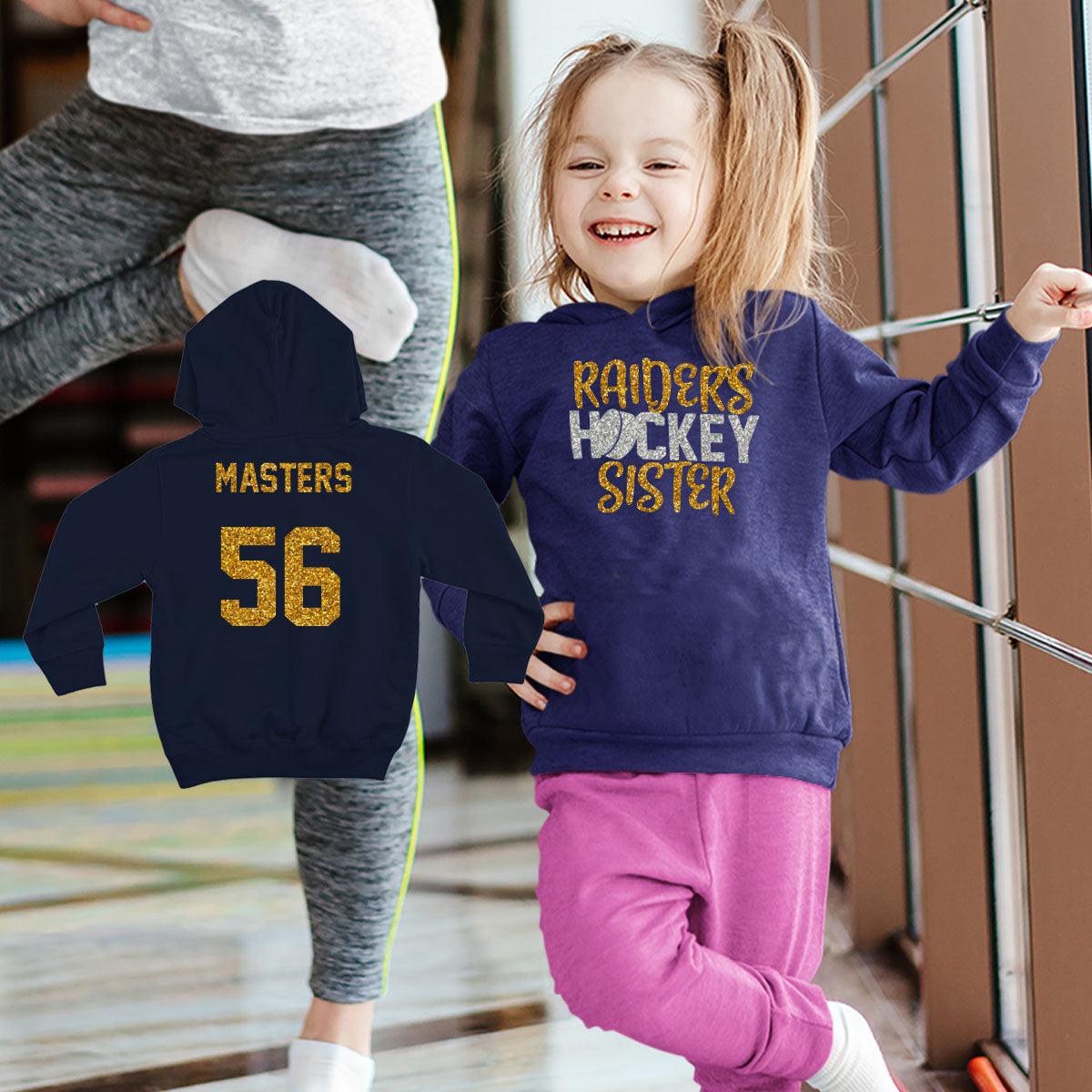 custom toddler hockey sister hoodie