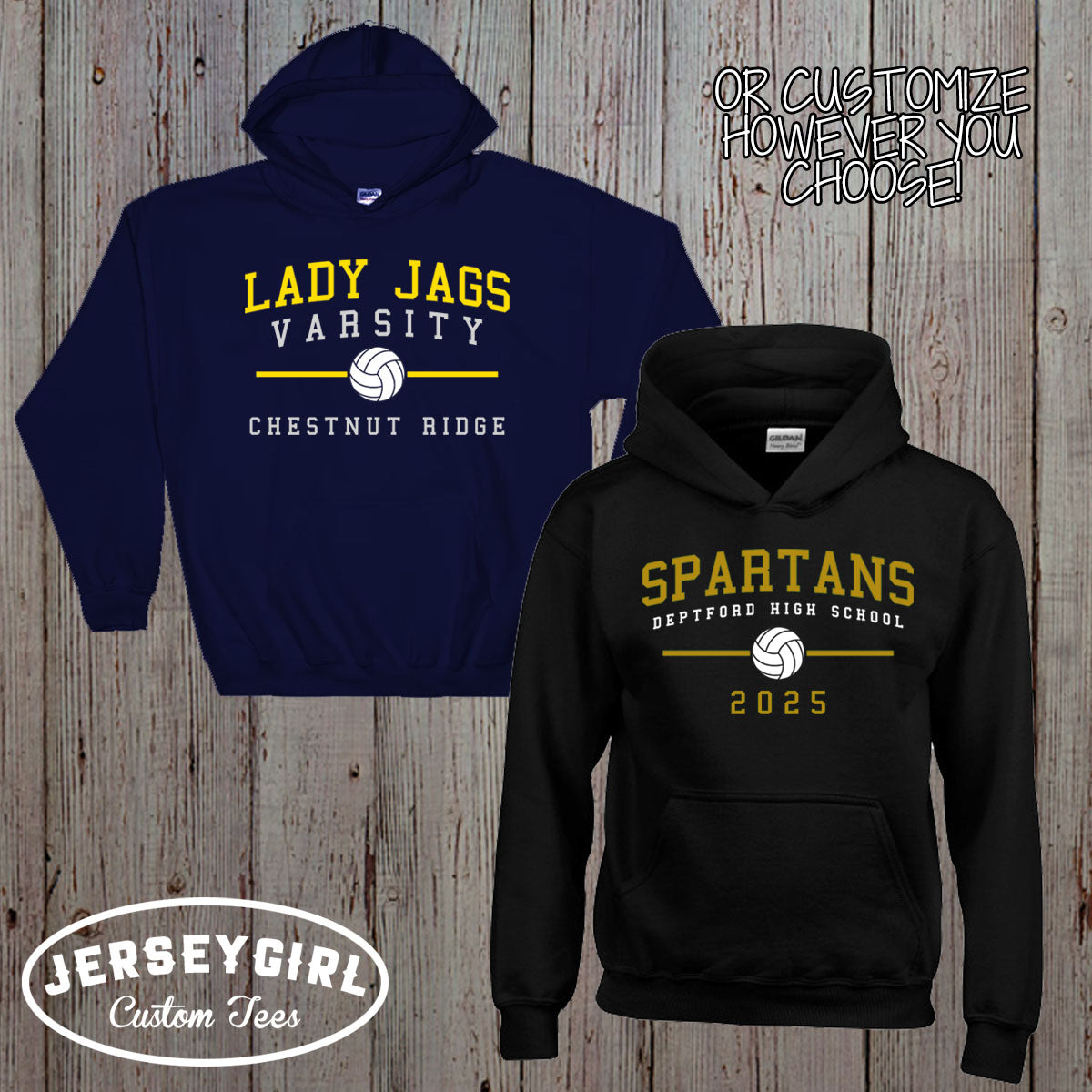custom volleyball team hoodies