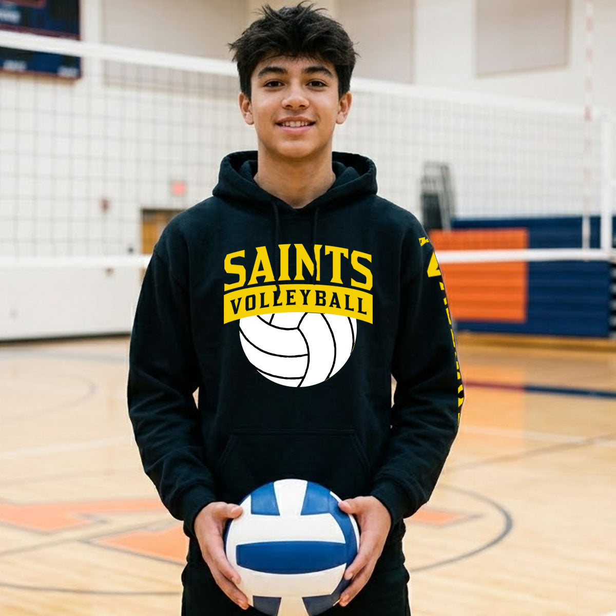 custom volleyball team hoodie with name & number