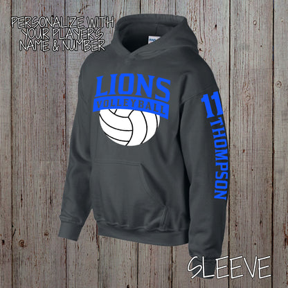 custom volleyball team hoodie with name & number
