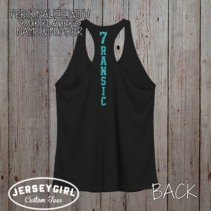 custom glitter softball tank top