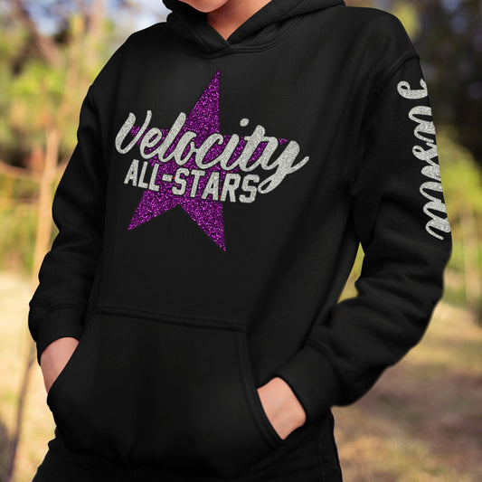 custom glitter cheerleading hoodie