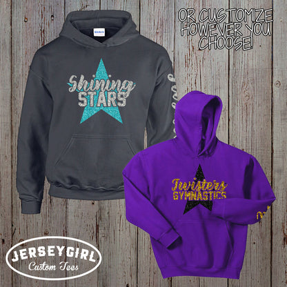 custom glitter cheerleading hoodie