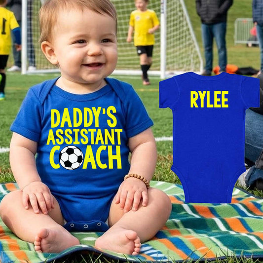 Daddy's Assistant Coach soccer baby bodysuit / toddler shirt