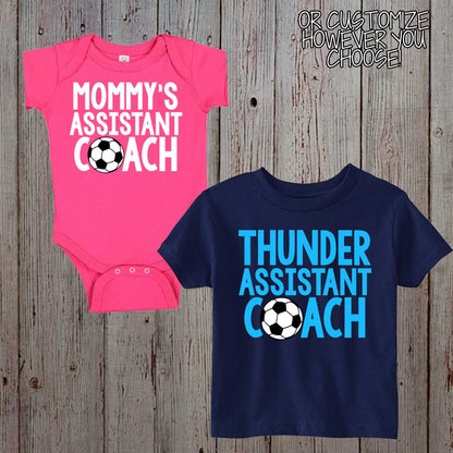 Daddy's Assistant Coach soccer baby bodysuit / toddler shirt