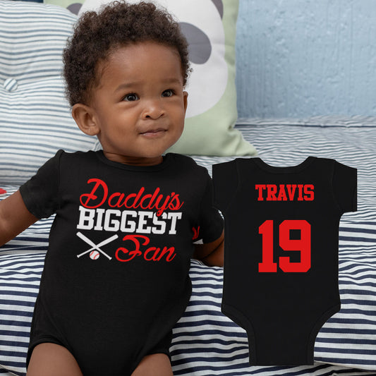 daddy's biggest fan baseball bodysuit