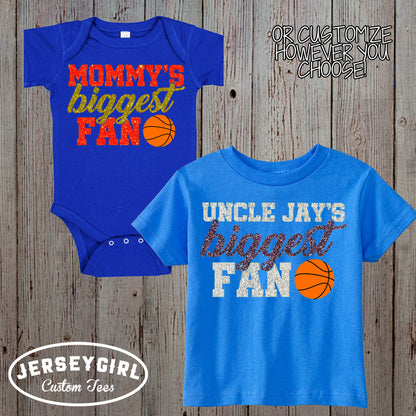 glitter daddy's biggest fan basketball shirt