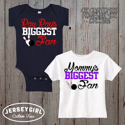 Custom Daddy's Biggest Fan Bowling Bodysuit / Toddler Shirt