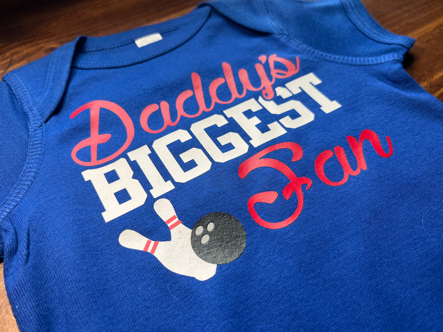 Daddy’s Biggest Fan bowling baby bodysuit 