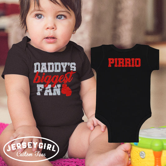 glitter daddy's biggest fan boxing bodysuit