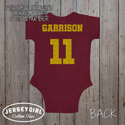 Glitter Daddy's Biggest Fan Football Bodysuit / Shirt