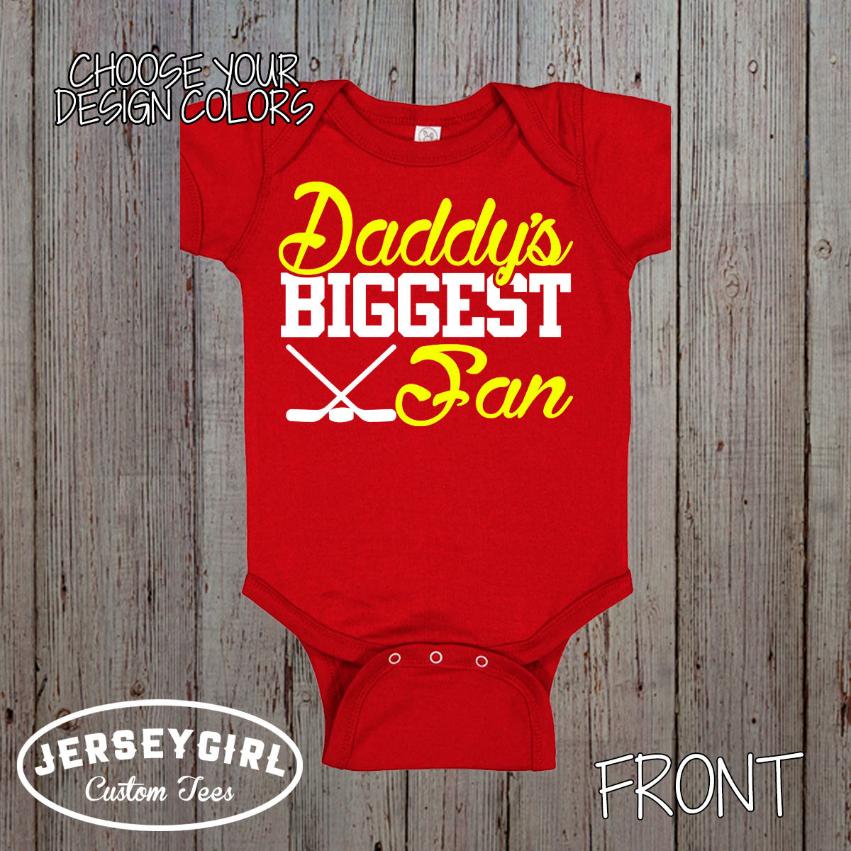 custom Daddy's Biggest Fan hockey bodysuit / toddler Shirt