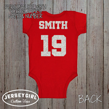 glitter Daddy's Biggest Fan hockey bodysuit / shirt