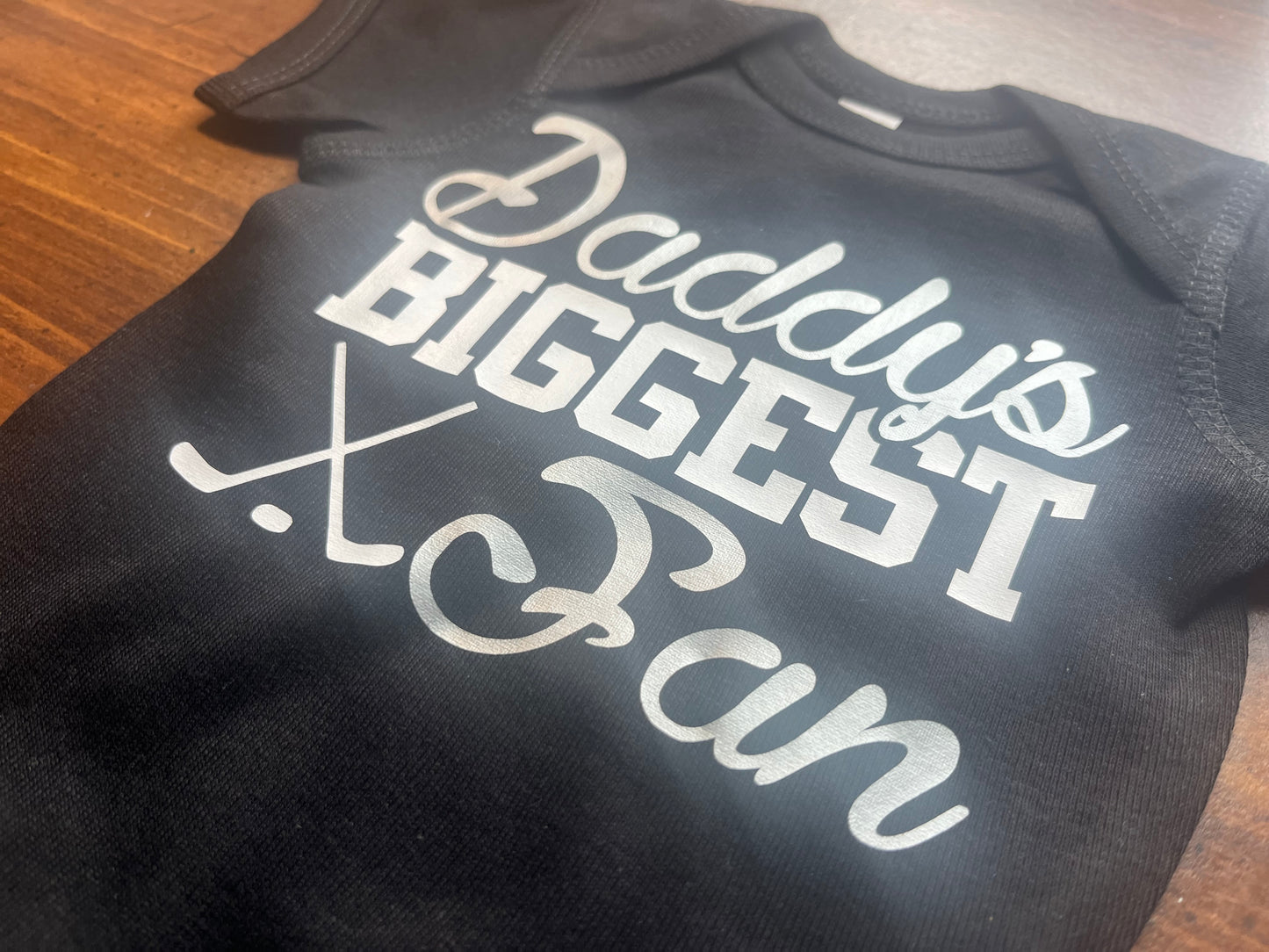 Daddy’s Biggest Fan hockey baby bodysuit 