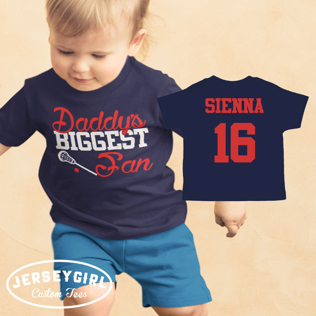 daddy's biggest fan lacrosse bodysuit / toddler shirt