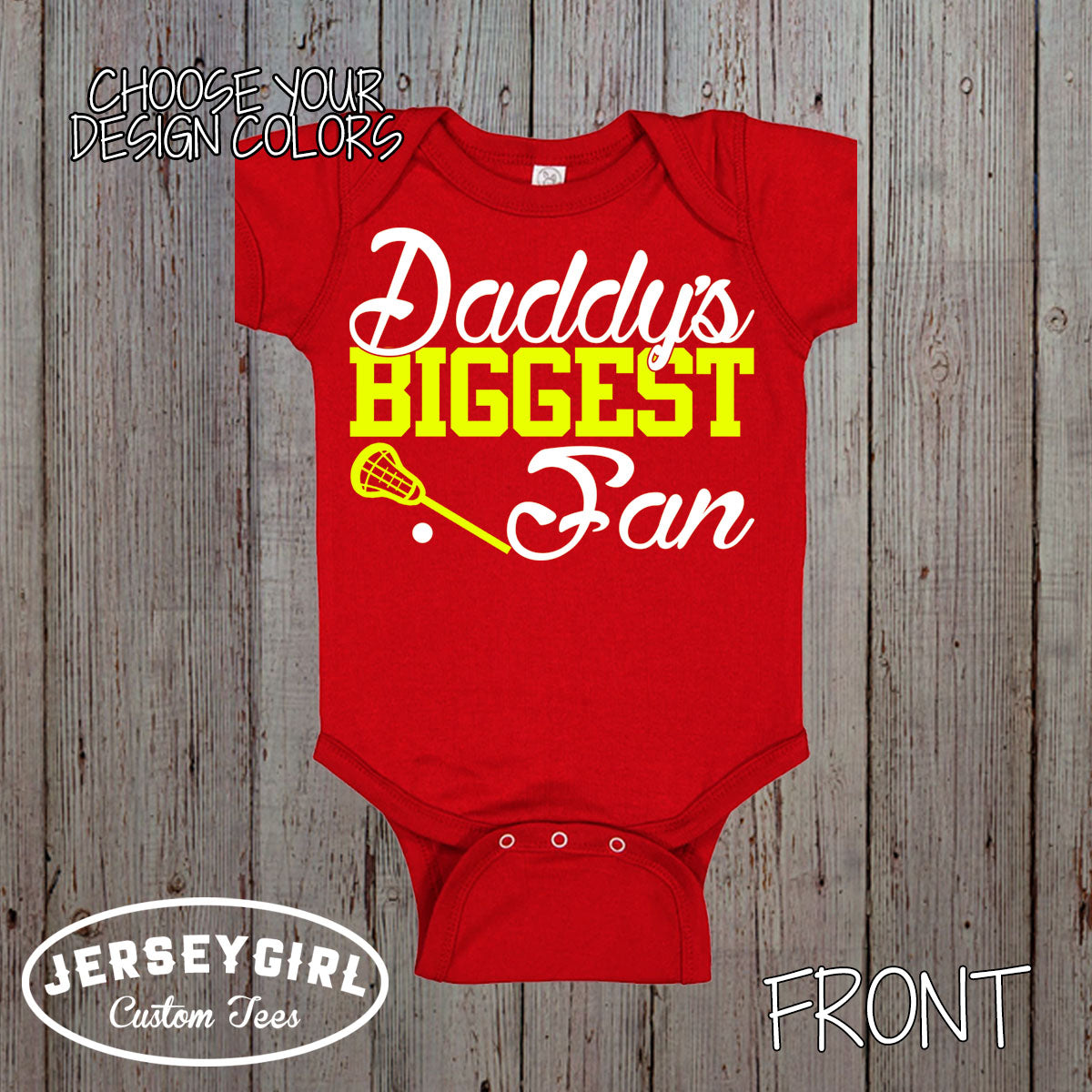 daddy's biggest fan lacrosse bodysuit / toddler shirt