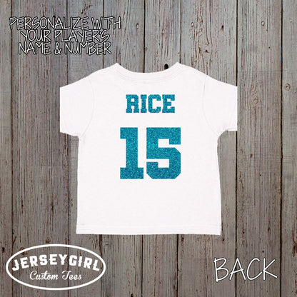 glitter daddy's biggest fan lacrosse bodysuit / shirt