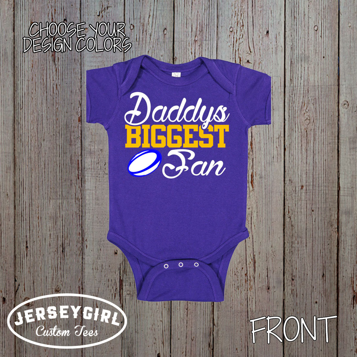 Custom Daddy's Biggest Fan Rugby bodysuit / toddler shirt