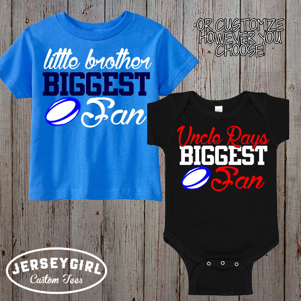 Custom Daddy's Biggest Fan Rugby bodysuit / toddler shirt