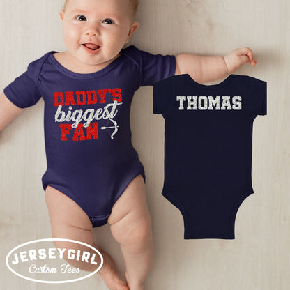 glitter daddy's biggest fan archery shirt